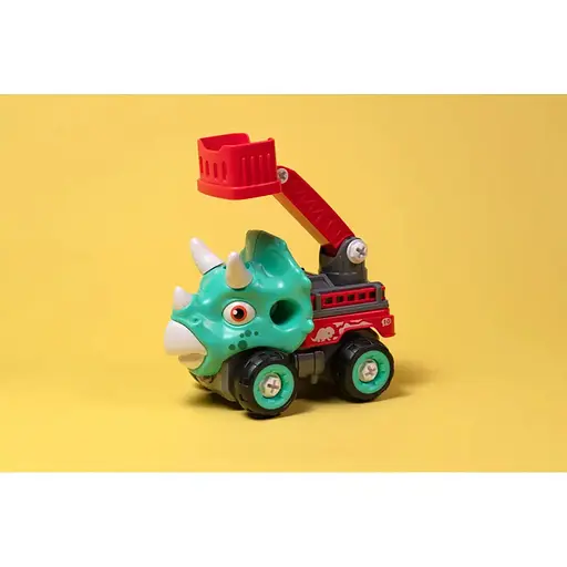 Машинка-конструктор Otamanko Трицератопс пожарная лестница Голубой/красный - фото 4