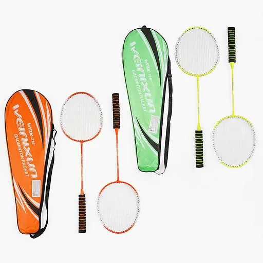 Набір для бадмінтону TK Sport, 2 ракетки з металевим каркасом, м’яка ручка, у чохлі (В асортименті) - фото 2