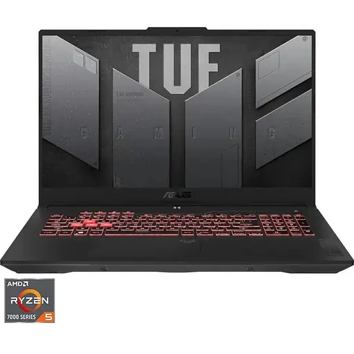 Ноутбук Ігровий ASUS TUF A17 FA707NU 5 7535HS la 4.55GHz,17.3'',IPS,16GB DDR5,512GB,RTX 4050 6GB,No