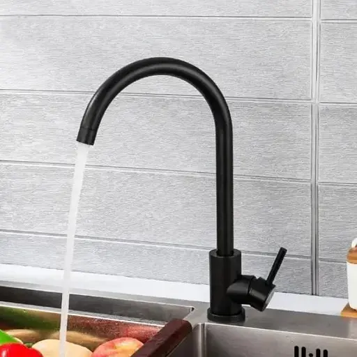 Смеситель для кухни Solone EZA4-D090KB однорычажный из нержавеющей стали Черный матовый 30412 - фото 6