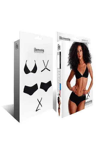 Комплект білизни Demoniq LadyX Luna XXL чорний - фото 8