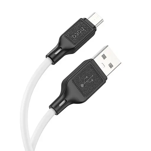 Кабель Hoco X90 MicroUSB Cool силіконовий мікрособ 1 м білий - фото 1
