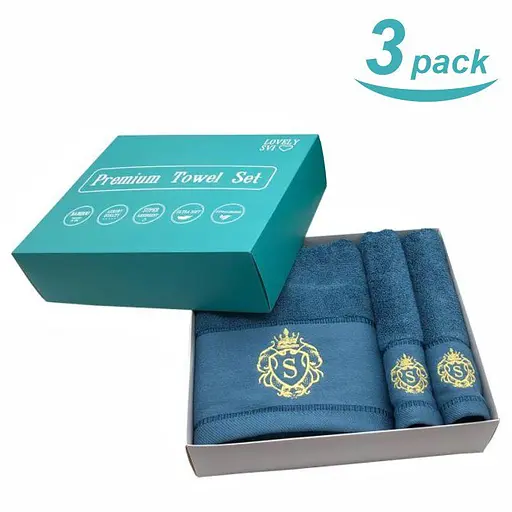 Набор Полотенец Lovely Svi - Комплект Банных Полотенцев: 1 шт. - 70 x 140 см, 2 шт. - 34 x 72 см. Изумрудный