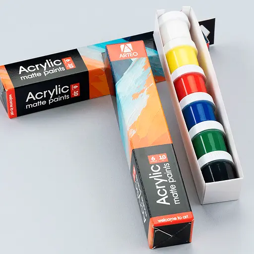 Набір акрилових фарб Arteo Art матовий 6x10 мл - фото 3