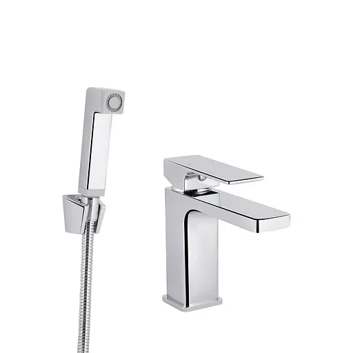 Змішувач з гігієнічною лійкою Qtap Gemini QTGEM272CRM45689 Chrome, Хром - фото 1