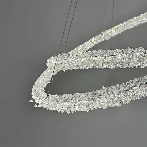 Невероятная хрустальная подвесная латунная люстра Ø 80+60 см | Ст. MD9105R-800+600 AB | Line F - фото 4