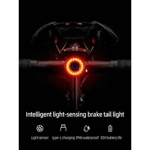 Задний фонарь ROCKBROS Q5 умный с датчиком торможения аккумуляторный - фото 4