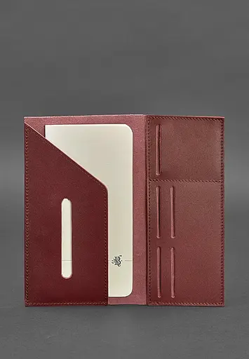 Кожаный тревел-кейс 3.1 бордовый Краст - фото 4