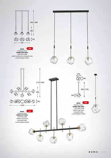 Підвісний світильник люстра Zuma Line P0488-01M-SEAC Rock - фото 4
