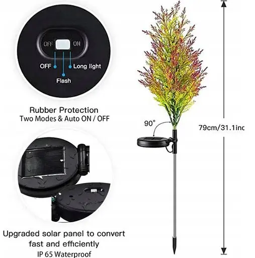 Світильники садові сонячні декоративні кольорові світлодіодні ялинкова ілюмінація - фото 5