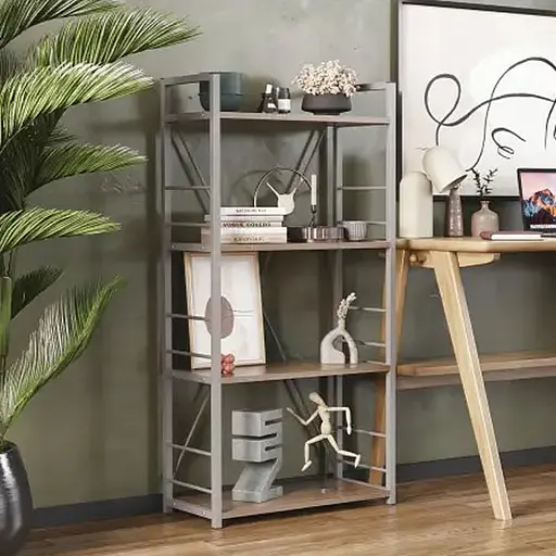 Этажерка 4/60 Ferrum-decor Серии Коннект 120x60x28 серый ДСП Дуб Сонома Трюфель 16мм (FRD-104252)