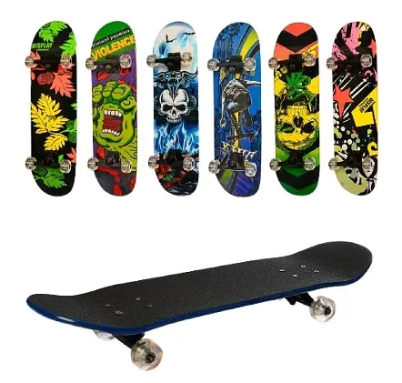 Скейт, 79x20 см, наждачка, алюминиевая подвеска, PU колеса, подшипники ABEC-7, MS0355-4 (в ассортименте) - фото 2