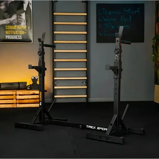 Стійки під штангу Trex Sport TX-100S регульовані з ручками для віджимань - фото 8