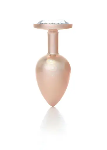 Анальна пробка Jewellery Pearl Gold Plug Clear S 7 см (золотий) - фото 3