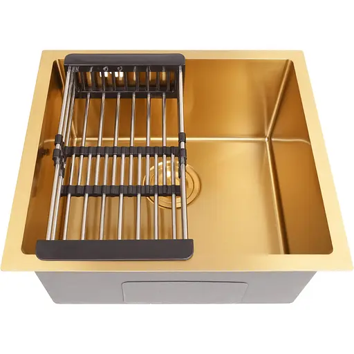 Золотая кухонная мойка Nett NG-5045 из нержавейки 50 см под столешницу 1.5 мм - фото 5