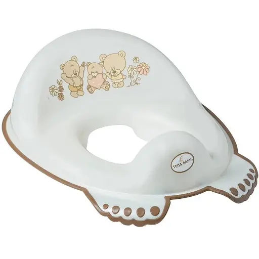 Накладка дитяча антиковзка на сидіння унітазу Tega Baby Teddy Bear white pearl - фото 1