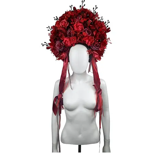 Обруч великий двосторонній з квітами Рогнеда - фото 1