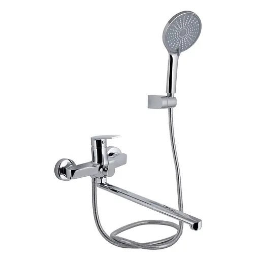 Смеситель для ванны Qtap Stenava New с поворотным изливом (c душевым гарнитуром) QTSTE2601CRM45536 Chrome - фото 1