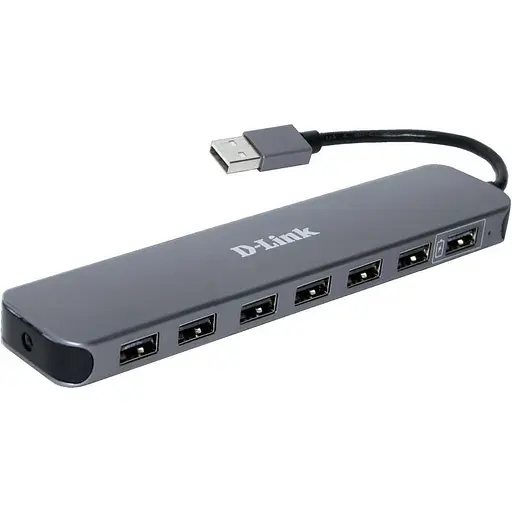 USB-хаб D-Link USB2.0 DUB-H7 E1A Black (DUB-H7) - фото 1