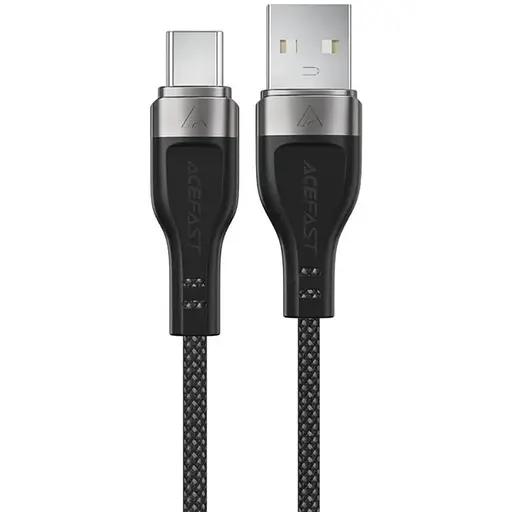 Кабель Acefast C11-04 USB to Type-C 3A 1.2 м nylon + PVC zinc connectors чорний - фото 1