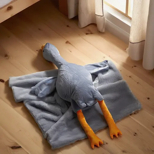 М'яка іграшка-подушка з пледом усередині Гусак-обіймусь 135 (см) 3 в 1 Сірий Colorful Home 520-6G - фото 3