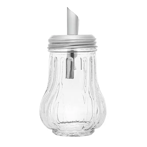 Дозатор для цукру цукорниця скляна 200 мл (висота 13.5 см), Kitchen Master Прозорий 85728 - фото 1