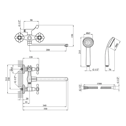 Змішувач для ванної Agua Toledo-C071 CV014926 Хром - фото 2