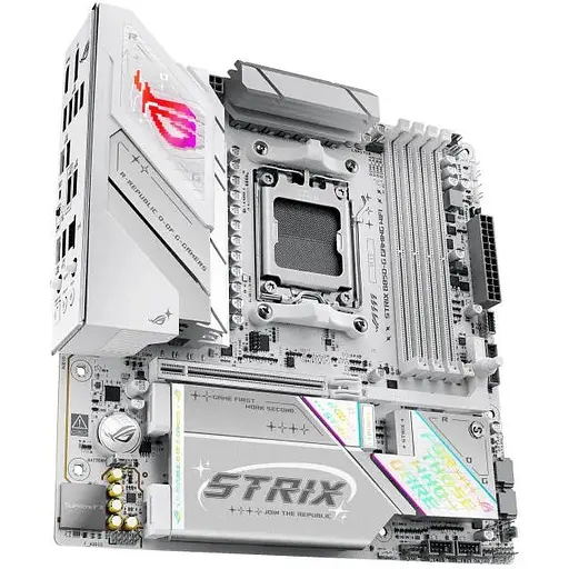 Материнська плата Asus Rog Strix B850-G Gaming WIFI sAM5 B850 4xDDR5 M.2 HDMI DP WiFi BT mATX білий - фото 3