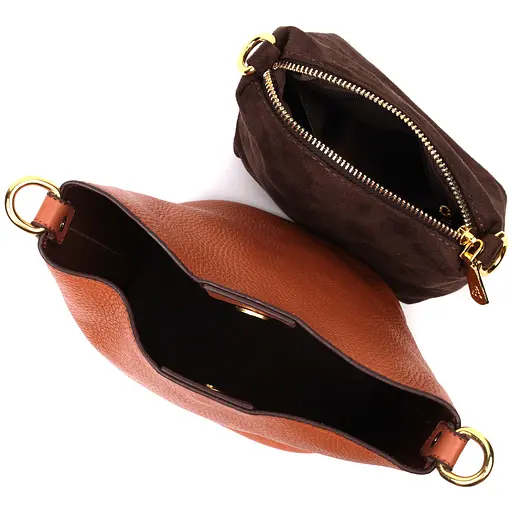 Женская сумка Vintage с отдельной косметичкой внутри из натуральной кожи 22х18х12 см sum0029032 - фото 7