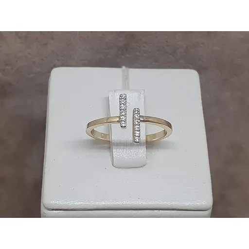 Золоте незамкнене кільце Харківська ювелірна фабрика з фіанітами. 700148-Рр.євро 16 - фото 4