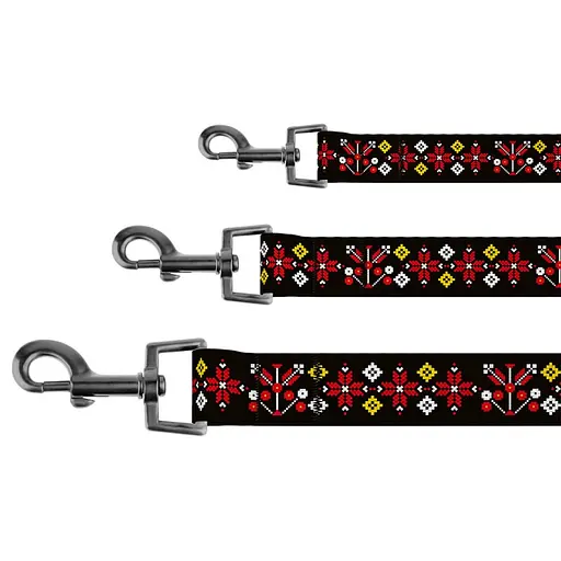 Поводок для собак Баркси Urban патриотический Вышиванка черная - фото 3