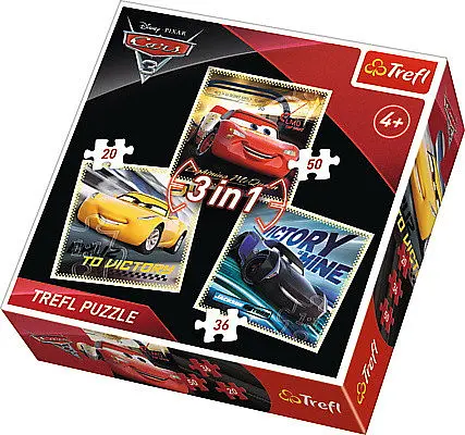 Набір Пазли - (3в1) - "Спортивні легенди" / Дісней Тачки 3 - фото 1