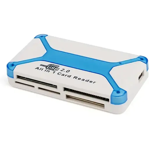 Кардрідер USB Atcom TD2070, білий/синій, USB 2.0 - microSD / SD / MS / M2 / xD / CF (10770) - фото 1