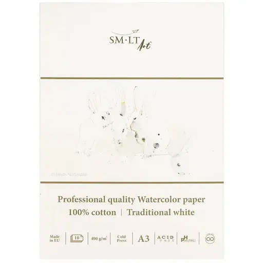 Склейка для акварели PRO CREATE А3 (29,7х42 см) 400г/м2 10л 100% хлопок SM-LT Art