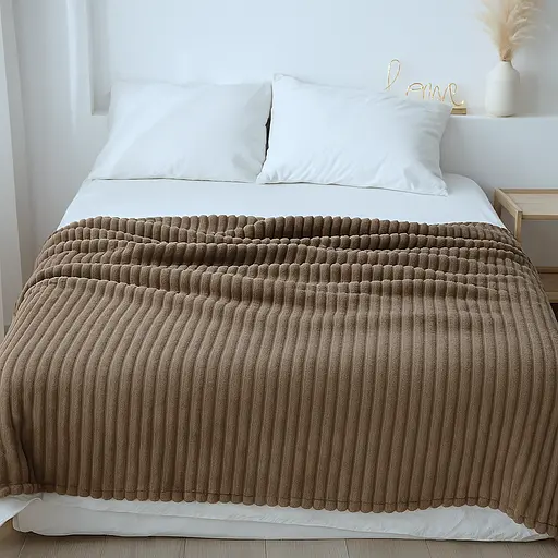 Плед-покривало шарпей хакі у смужку 2см 180х200 см (00060) - фото 2