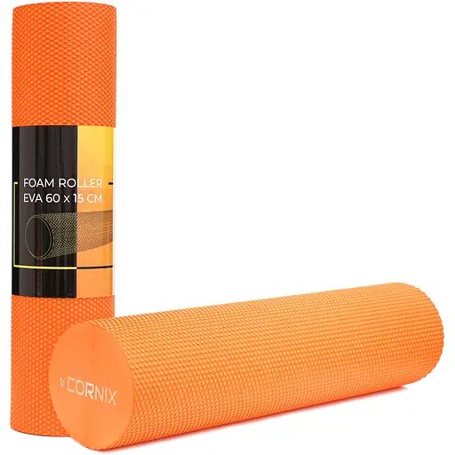Масажний ролик Cornix EVA+ 60 x 15 см (валик, ролер) XR-0307 Orange - фото 1