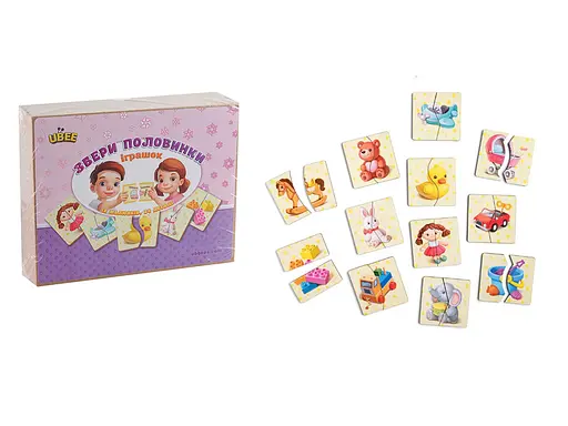 Деревянный пазл "Половинки. Игрушки" Ubee ПСФ070.