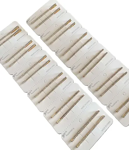 Набір заколок-невидимок з камінцями 24 шт - фото 1