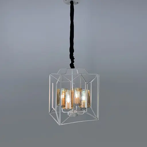 Люстра Лофт у білому корпусі форми куба Line.F 11895/4 WH - фото 5