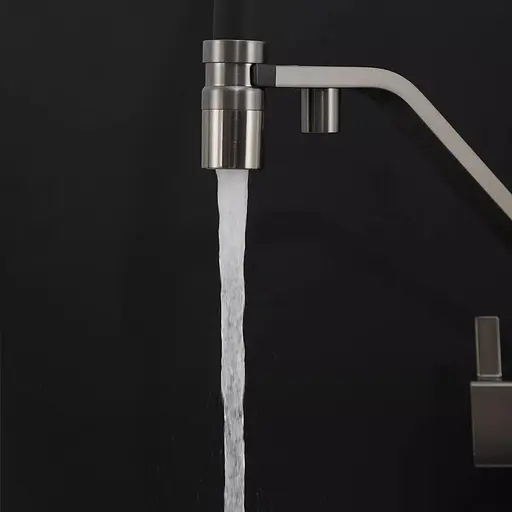 Змішувач для кухні під фільтр з гнучким виливом збройована сталь Frap G4395-69 Графітовий хром - фото 5