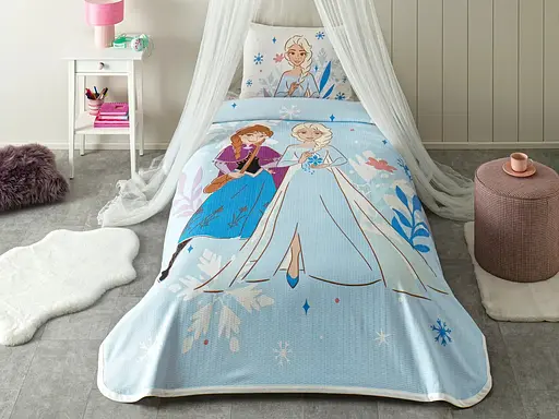 Постельное белье с покрывалом-пике Frozen Family / простыня на резинке Tac pbe0051402 - фото 1