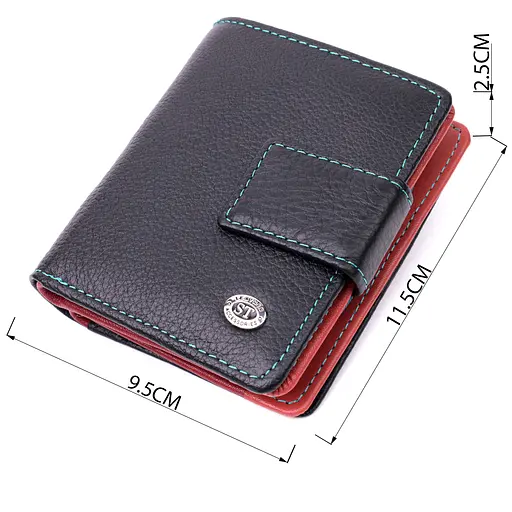 Вертикальный небольшой женский кошелек из натуральной кожи ST Leather 9.5х11.5х2.5 см acs0032278 - фото 3