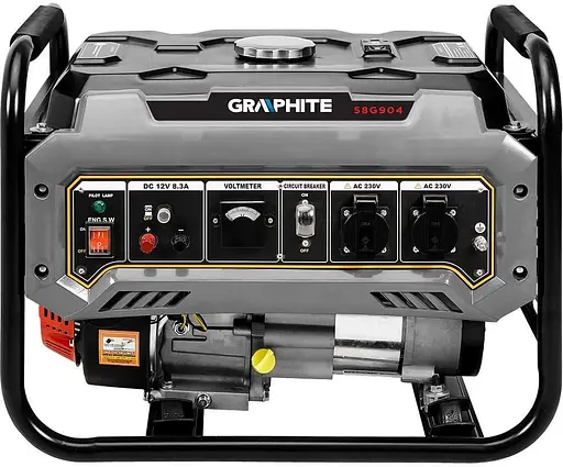 Генератор Синхронний GRAPHITE 40кг 2200 Вт / 2000 Вт / Бензин (58G904) - фото 2