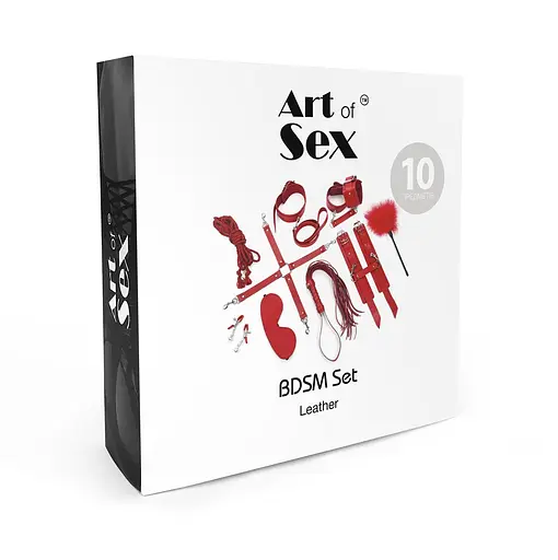 Набор Art of Sex - BDSM Set Leather, 10 предметов, натуральная кожа, Черный - фото 4