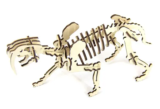 Дерев'яний конструктор "Шаблезубий тигр" 30 деталей - фото 5