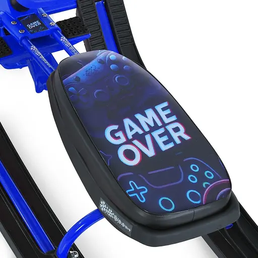 Снігокат MS 1778-6 Низька рама, м'яке сидіння з екошкіри 45х21см (2 положення), кермо, металопластик, чорно-синій - фото 4