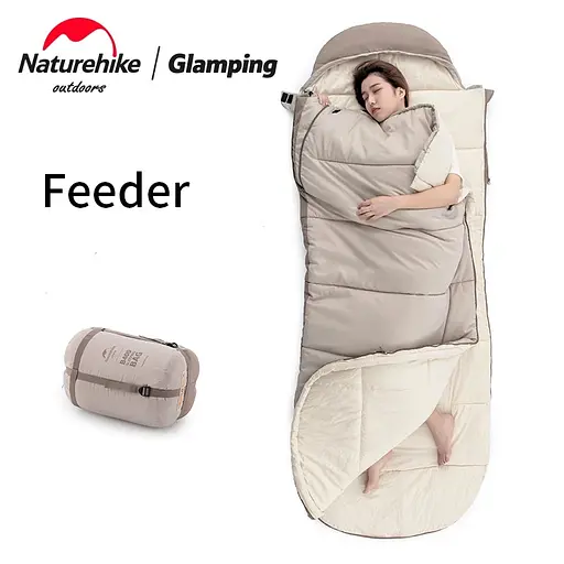 Спальный мешок с капюшоном Naturehike B400 NH21MSD11 бежевый - фото 6