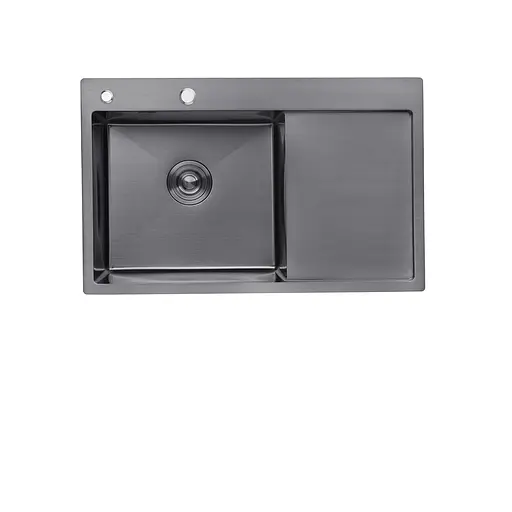 Кухонная мойка Kroner KRP Schwarze - 7849LHM PVD (3,0/1,0 мм) (CV025278) - фото 1