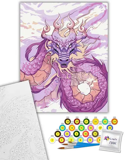 Набір для розпису ArtCraft Фіолетовий дракон 40 x 50 см (16089-AC) - фото 2