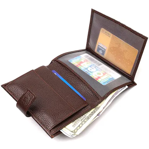 Мужской кожаный кошелек Canpellini 10х13х1.5 см acs0025719 - фото 5